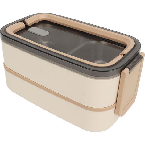 Boîte à lunch empilable à double compartiment avec couverts, en acier inoxydable, 1400 ml, kaki 304