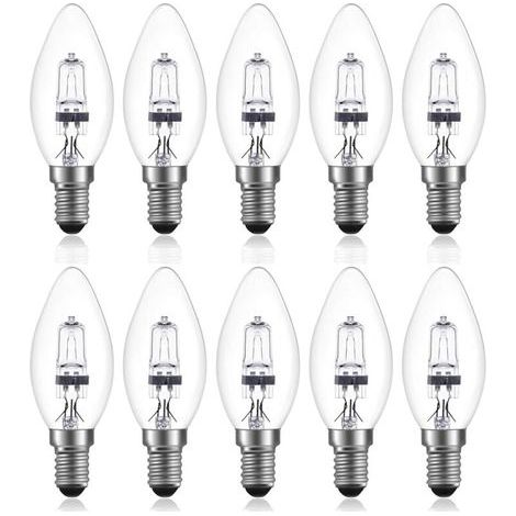 42W E14 C35 Dimmable ampoule halogène AC 220-240V Blanc Chaud 2700K e14 transparante ampoule halogene bougie (10pcs) (1/5)