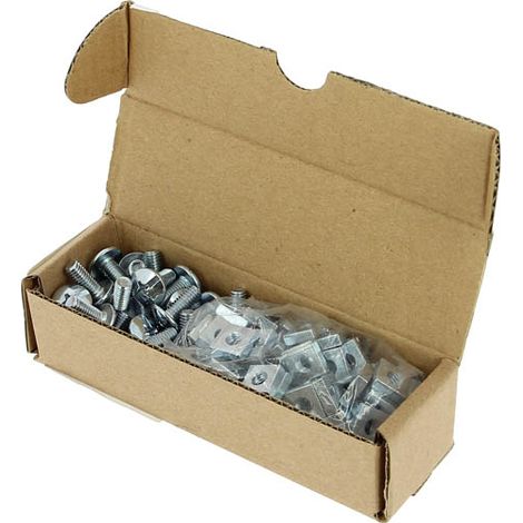 Lot de 50 Boulon zingué 6x14mm avec écrou carré (1/2)