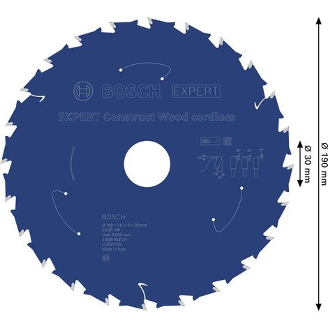Bosch EXPERT Construct Wood Kreissägeblatt 190x1,6x30 mm T24 - 2608902211 (1/5)
