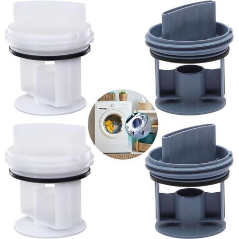 Universelle Flusenfilter für Waschmaschinen und Trockner – 4er-Pack wiederverwendbare, blau-weiße Kunststofffilter