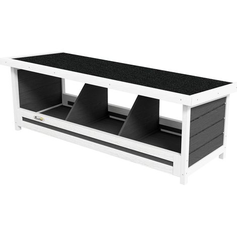 PawHut Nido per Galline Ovaiole a 3 Posti con Tetto in Bitume 95x37x34 cm Grigio