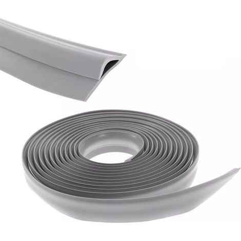 Irovami Bande finition moquette PVC – Adhésive, grise, 3m – Idéal pour sol, porte, escalier, bricolage (1/5)