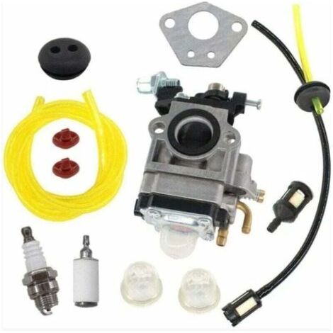 Carburateur pour débroussailleuse 52cc 49cc 43cc Carbu Kit avec joint, XU, Tuyau, Bougie d'allumage et filtre à essence, Convient à une grande variété de tondeuses à gazon, Débroussailleuses - (1/4)