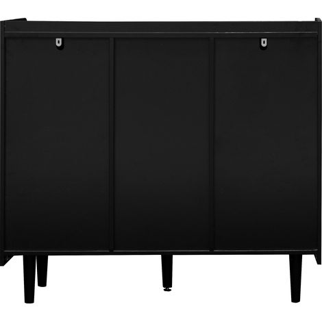 Credenza buffet da cucina in MDF nero con ante multicolore, 2 cassetti e 2 vani HOMVRA (1/5)