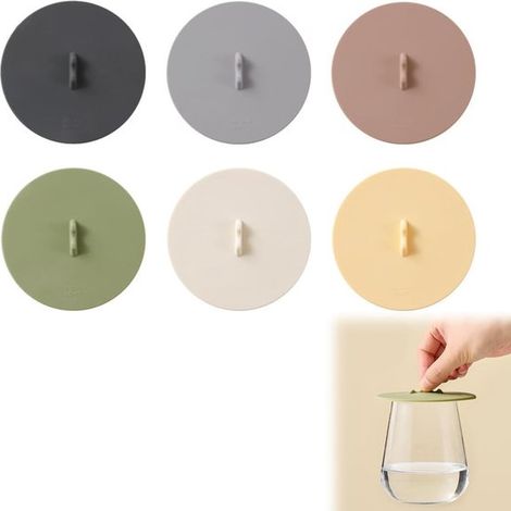Tapa de silicona para tazas, tapa antipolvo, 6 colores disponibles, tapa hermética, adecuada para tazas, tazas de té, tazas de café, 10 cm (1/5)