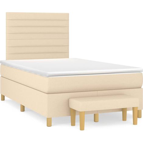 Maison Exclusive - Cama box spring con colchón tela color crema 1 (1/5)