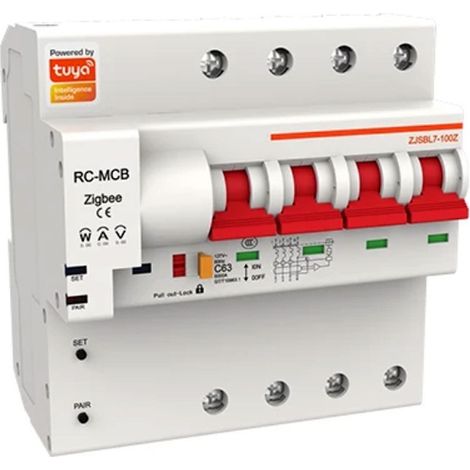 Tuya Interruttore Modulare Smart ZigBee 40A  4 Pulsanti (1/2)
