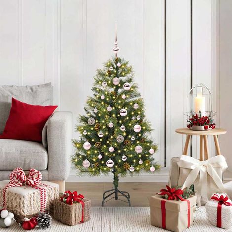 vidaXL Künstlicher klappbarer Weihnachtsbaum mit Tannenzapfen 120 cm (1/5)