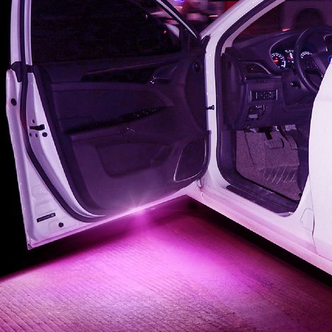 (2 pièces - VIOLETTE) Lampe de bienvenue LED pour voiture, commande magnétique, chargement USB, ouverture automatique des portes, sécurité, anti-collision, éclairage pour véhicule (1/5)