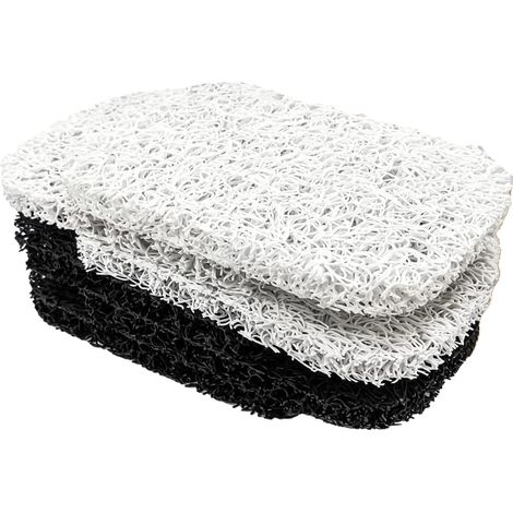 Jabonera para jabonera, tejido multidireccional, eficaz soporte de drenaje para ducha - Juego de 6 piezas (3 negras, 3 blancas) (1/5)