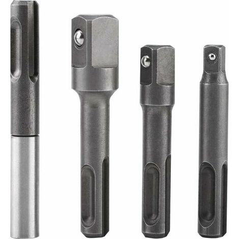 Adaptateur d'extension de douille hexagonale, embout de douille SDS Plus à 1/4"et embout de foret carré 1/4" 3/8"1/2" en acier inoxydable et en acier au chrome-vanadium (1/5)