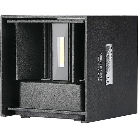 Applique LED Carrée Double LED COB 12W Couleur Noir Satiné Faisceau Lumineux Réglable 4000K IP65 (1/5)
