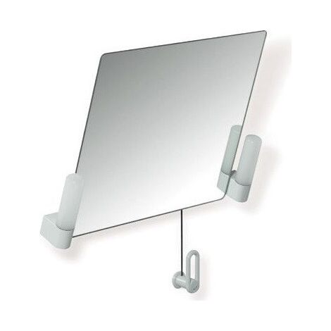 Specchio basculante SERIE 801 con illuminazione larga 700mm. 540mm di altezza verde mela