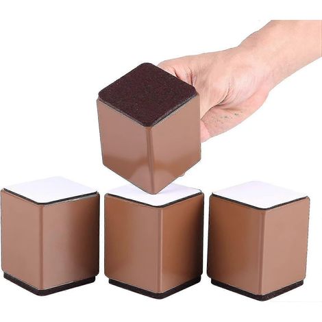 Rehausseurs de meubles en acier, rehausseurs robustes pour pieds de lit et de table, lot de 4 (1/5)