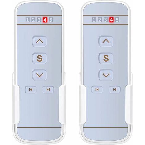 Telecommande RTS - 433.42 MHz - 5 Canaux - Pour Moteurs Volets Roulants - Par Lot de 2 (1/4)