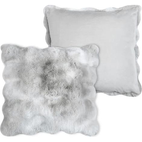 Cojín decorativo lovely casa piel sintética gris 45x45 cm