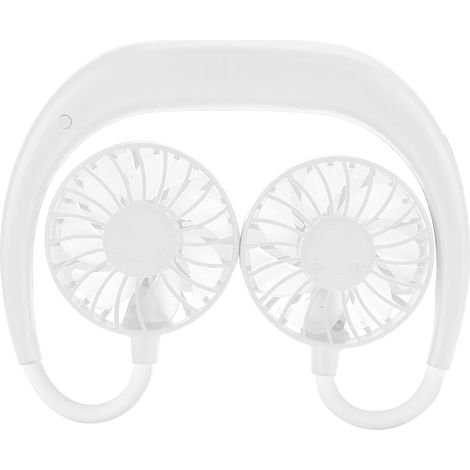 Ventilateur Mains Libres de Sport de Jeu, Ventilateur de Cou Suspendu, Rechargeable par USB, 3 Vitesses Réglables, Portable, Brise Fraîche, pour la Maison, les Jeux et les (WHITE) (1/5)