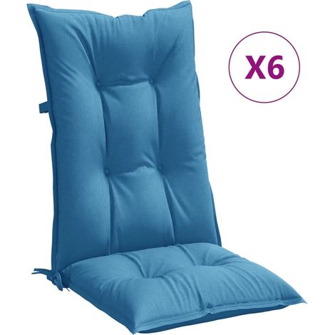 Maison Exclusive - Hochlehner-Auflagen 6 Stk. Melange Blau 120x50 (1/5)
