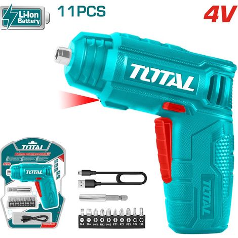 Cacciavite a batteria 4V con 10 punte da 25mm e supporto (1/5)