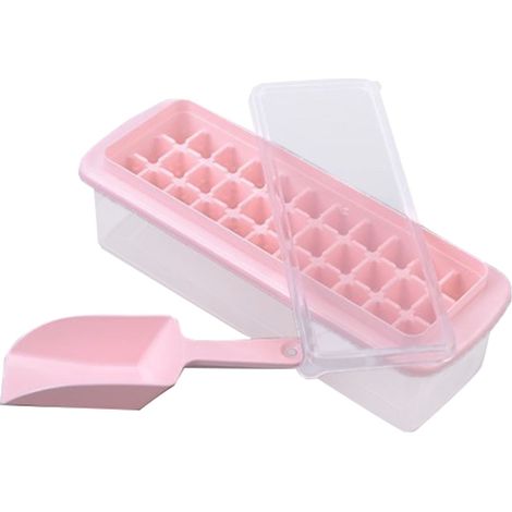 Moule À Glaces - 33 Compartiments - En Silicone Alimentaire - Avec Couvercle - Seau À Glace Et Cuillère Inclus - 1 Pièce (1/5)