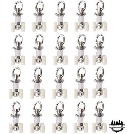 20 Pices Rouleaux de Rail Planeur de Voie de Rideau Plastique Twin roulettes en Alliage d\\\\\\\\\\\\\\\\'aluminium (1/5)