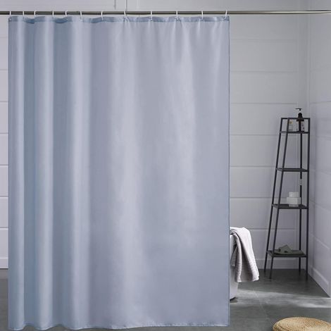 Duschvorhang Überlänge Grau Blau 200x240cm, Anti-Schimmel, Waschbar, mit 12 Haken (1/5)