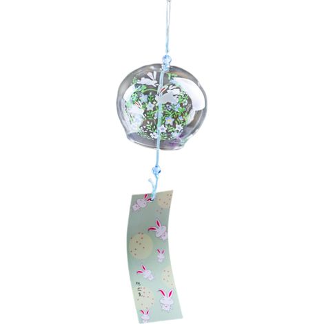 Carillon à vent japonais - 1 pièce - Verre peint à la main - Son mélodieux apaisant - Décoration jardin et intérieur - Design floral 7x8cm (1/5)