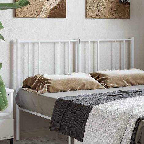 Tête de lit de remplacement en acier blanc 160 cm avec pieds - PANGIVO (1/5)