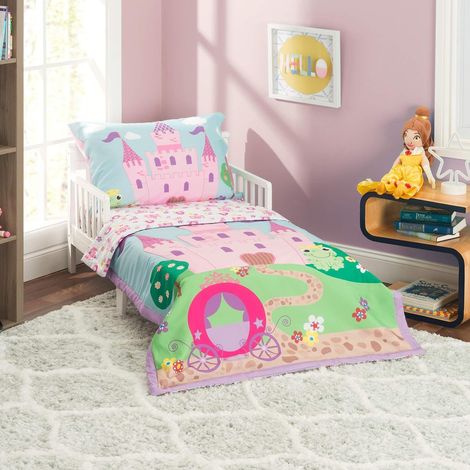 Parure de lit 4 pièces pour Enfant – Princesse Storyland – Comprend Une Couette, Un Drap Plat, Un Drap-Housse et Une taie d'oreiller réversible (1/5)