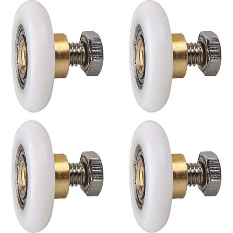 4 pièces Rouleau de porte de douche, Rouleau Roulette Roue pour Porte de Douche Roulettes Coulissantes Porte Roue de Remplacement pour Rouleau(20MM) (1/5)