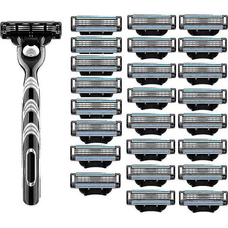 Lame de rasoir Gillette Mach 3, lot de 24 lames de rechange compatibles, rasage manuel précis, lames en acier inoxydable, pour homme, usage quotidien, remplacement facile, paquet économique, rasage ne (1/4)