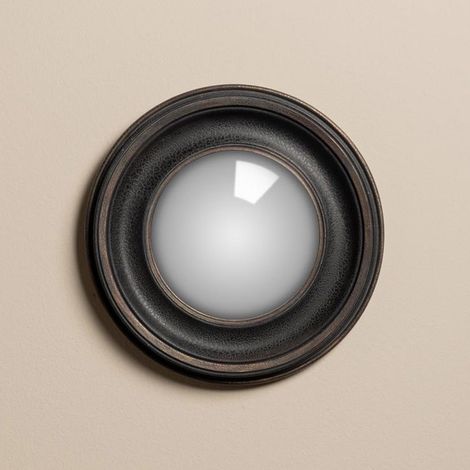 Miroir convexe patine noir 29cm (1/2)