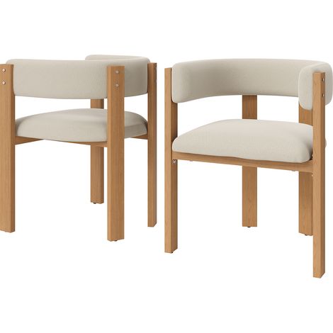 CAIziChaise de salle à manger ergonomique (lot de 4) avec rembourrage épais, pieds en fer robustes et aspect bois – respirante, facile à entretenir, chaises pour chambre, salle à manger et salon (1/5)