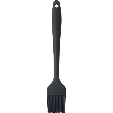 Pinceau à pâtisserie en silicone pour badigeonner, brosse pour griller, pinceau de cuisine résistant à la chaleur, couleur noire, 20 cm (8 pouces). (1/5)