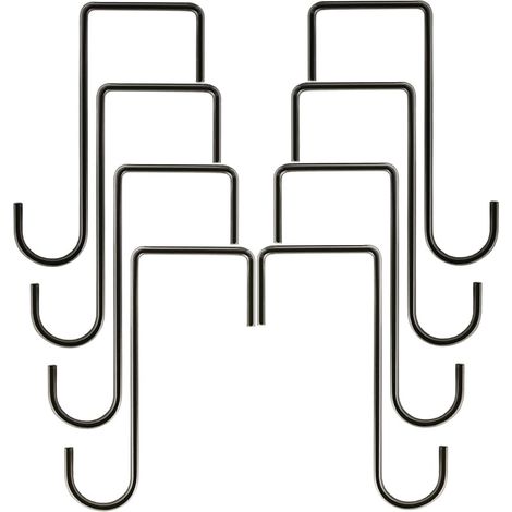 Lot de 8 crochets de suspension robustes pour plantes de jardin, parfaits pour suspendre des lumières, des mangeoires à oiseaux, des paniers de fleurs (noir) (1/5)