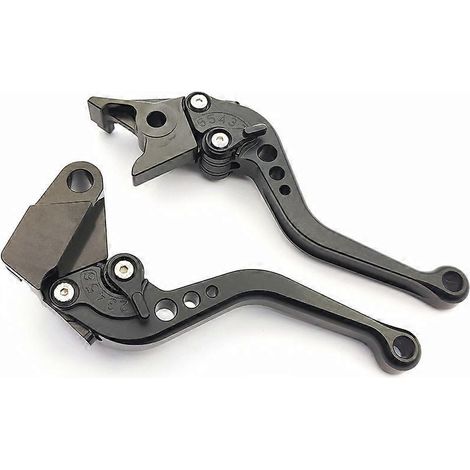 Modification pour moto Kawasaki Z650 2017-2022 : levier de frein, d'embrayage et de klaxon réglable au guidon (la poignée courte est entièrement noire). (1/5)