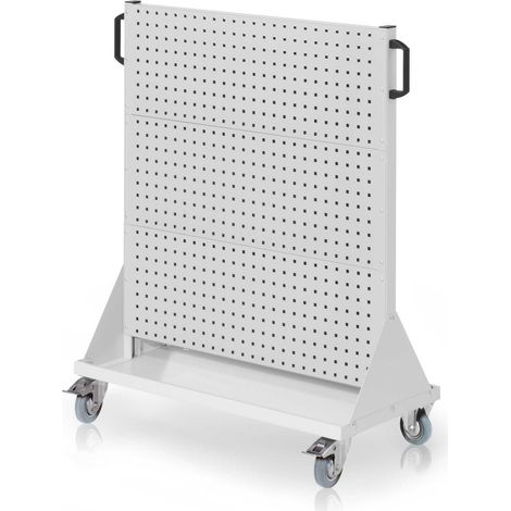 Kappes RasterMobil® mobiler Arbeitsplatzschrank Größe 3 1230x1000x500mm 6 Lochplatten - lichtgrau