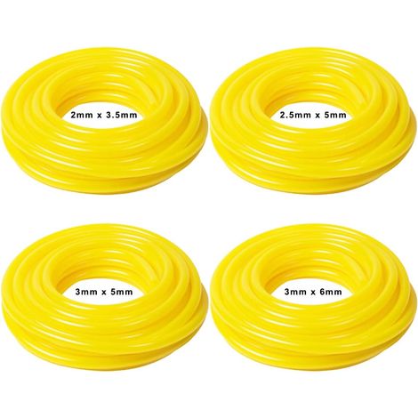 LaBlanc - Juego de 4 mangueras de combustible de PVC Longitud 1,5 m Dimensiones (diámetro interior x diámetro exterior) 2,5 x 5 mm, 3 x 5 mm, 2 x 3,5 mm, 3 x 6 mm