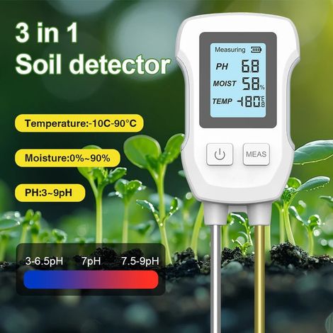 Nuovo strumento digitale multifunzione per l’analisi del suolo: pH, temperatura e umidità – per frutteti e piante in vaso deng ALOVEZ (1/4)