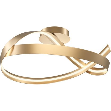 Maytoni Plons Plafonnier LED semi-encastré moderne intégré en laiton 3000 K 2040 lm abat-jour blanc