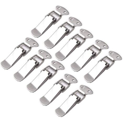 10 Pièces Loquet à Ressort Bascule Acier Inoxydable Fermeture à Levier Tiroir Hardware pour Coffre à Outils valise et Coffre