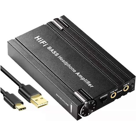 M85K HiFi BASS Kopfhörerverstärker 16-600 Watt, wiederaufladbar, 35-mm-AUX-Ein- und Ausgang mit Lautstärkeregelung für Smartphones (1/4)