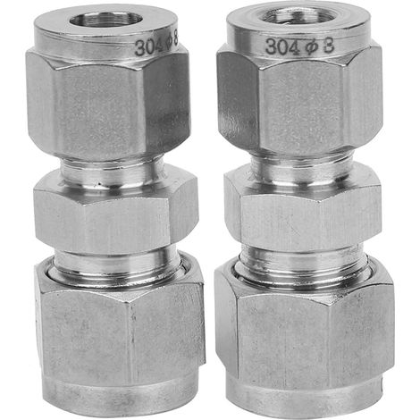 Doppelring-Reduzierstücke aus Edelstahl 304, gerader Doppelring-Adapter, Kompressionsrohrverschraubung Ф8/Ф10 (1/5)