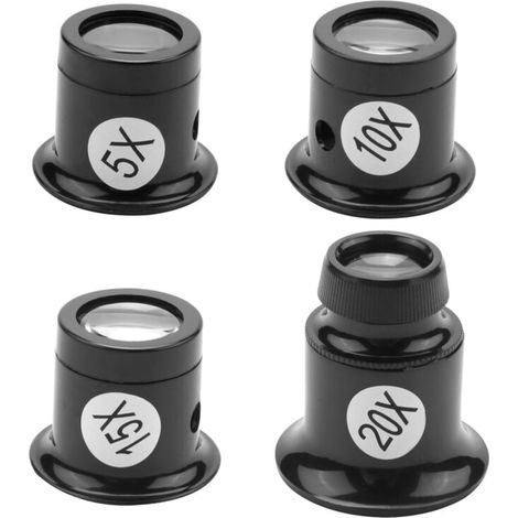 Loupe Lunettes Grossissement 5X 10X 15X 20X Monture Confortable pour Réparation Montre (1/4)