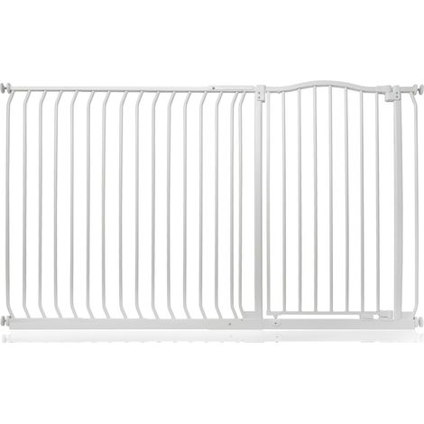 Safetots Extra Tall Curved Top Safety Gate, 171cm - 180cm, Matt White, Extra Tall 100cm in Height, Pressure Fit Stair Gate