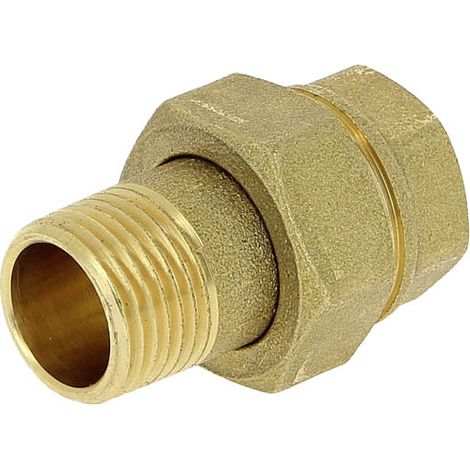 Thermador – Raccord union laiton droit 3 pièces Mâle Femelle 1/2" – Filetage sphéro-conique – Norme A.C.S. NF EN 12164 – Pour installations sanitaires
