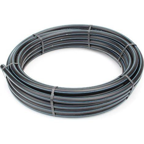 Tube PEHD bande bleue eau potable – 25 m – PN12,5 – Ø32 x 3,0 mm – Résistant à la corrosion et aux agents microbiologiques (1/5)
