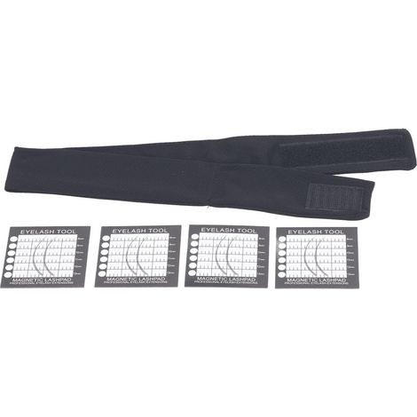 Coussinet de Cils Magnétique avec Foulard, Tissu Respirant, Enveloppement sécurisé, Bandeau d'extension de Cils Flexible, Multifonctionnel Confortable avec Boîte en Fer pour (1/5)