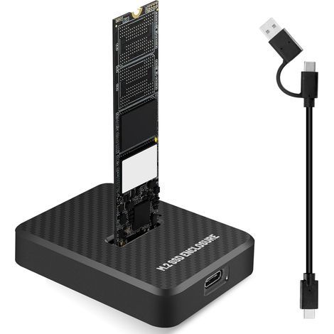 Station d'accueil SSD, USB 3.2 Ge 2 10G M.2 NVMe SATA, adaptateur pour disque dur SSD NVMe NGFF pour SSD 2230, 2242, 2260, 2280 (1/5)